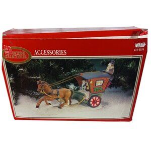Dickens Collectables Vtg 1995 Horse-Drawn Carriage Christmas Figurine Decoration